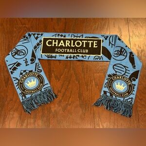 Charlotte FC MLS (CLTFC) Queen City Blue/Black Ruffneck Soccer Scarf ~58 Inches
